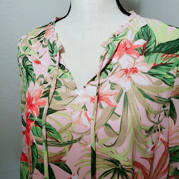 J Jill Tropical Floral Print Tunic XS - Picture 2 of 10